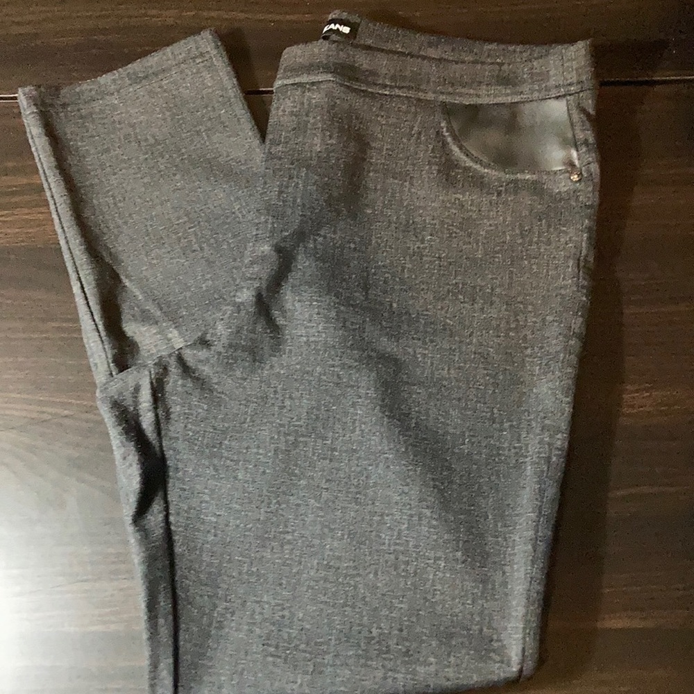 DKNY stretch jeans with leather insert